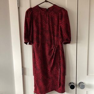 Banana republic sheath patterned dress - puff sleeves - 6